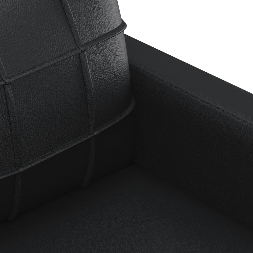 vidaXL Sofá de 3 plazas de cuero sintético negro 180 cm
