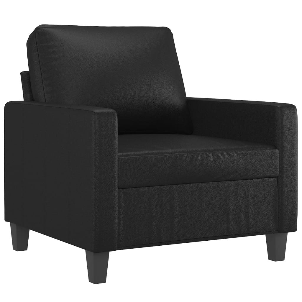 vidaXL Sillón cuero sintético negro 60 cm