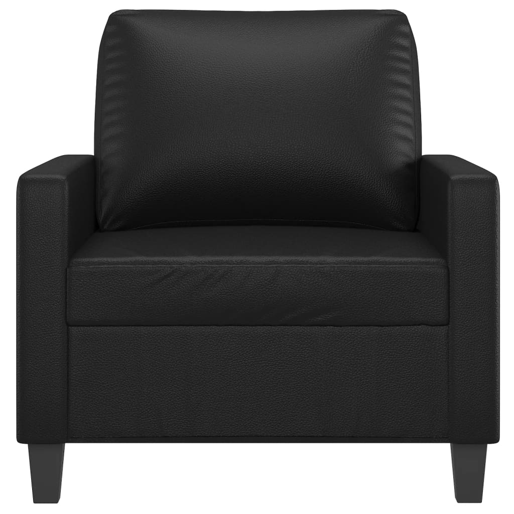 vidaXL Sillón cuero sintético negro 60 cm