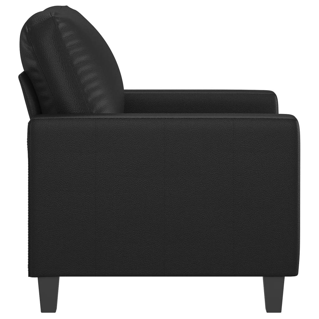 vidaXL Sillón cuero sintético negro 60 cm