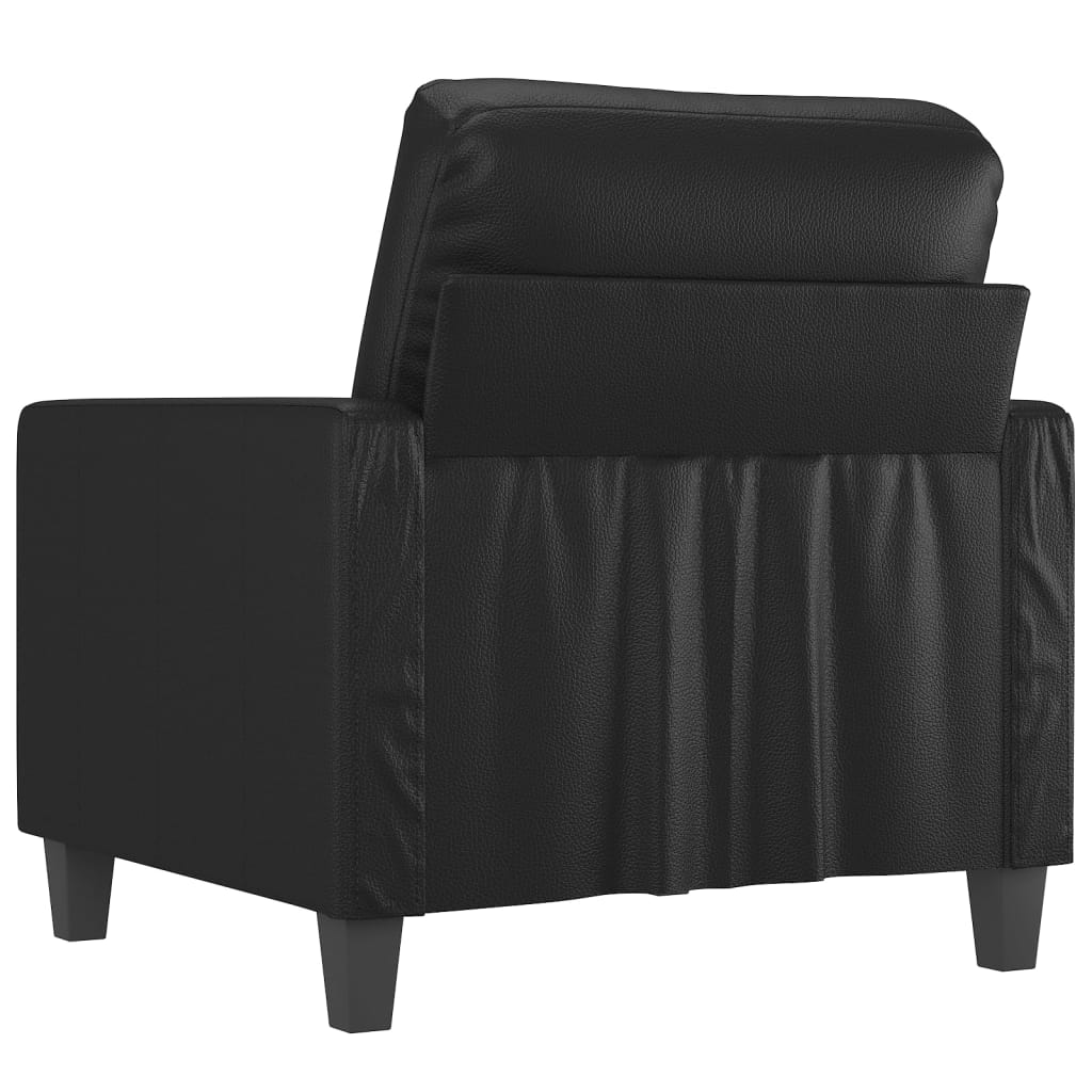 vidaXL Sillón cuero sintético negro 60 cm