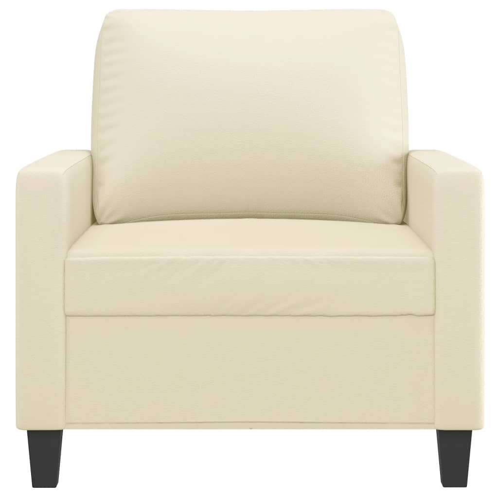 vidaXL Sillón cuero sintético crema 60 cm