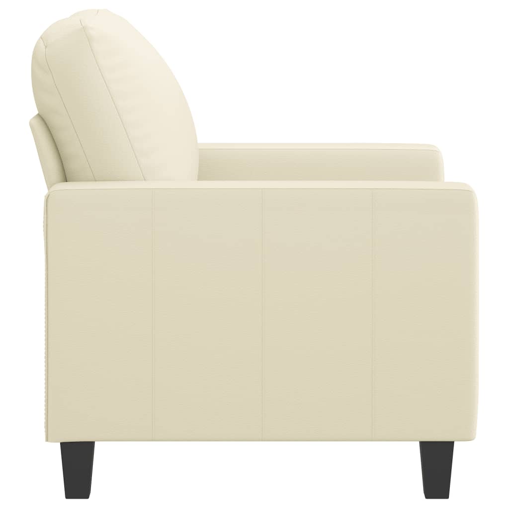 vidaXL Sillón cuero sintético crema 60 cm