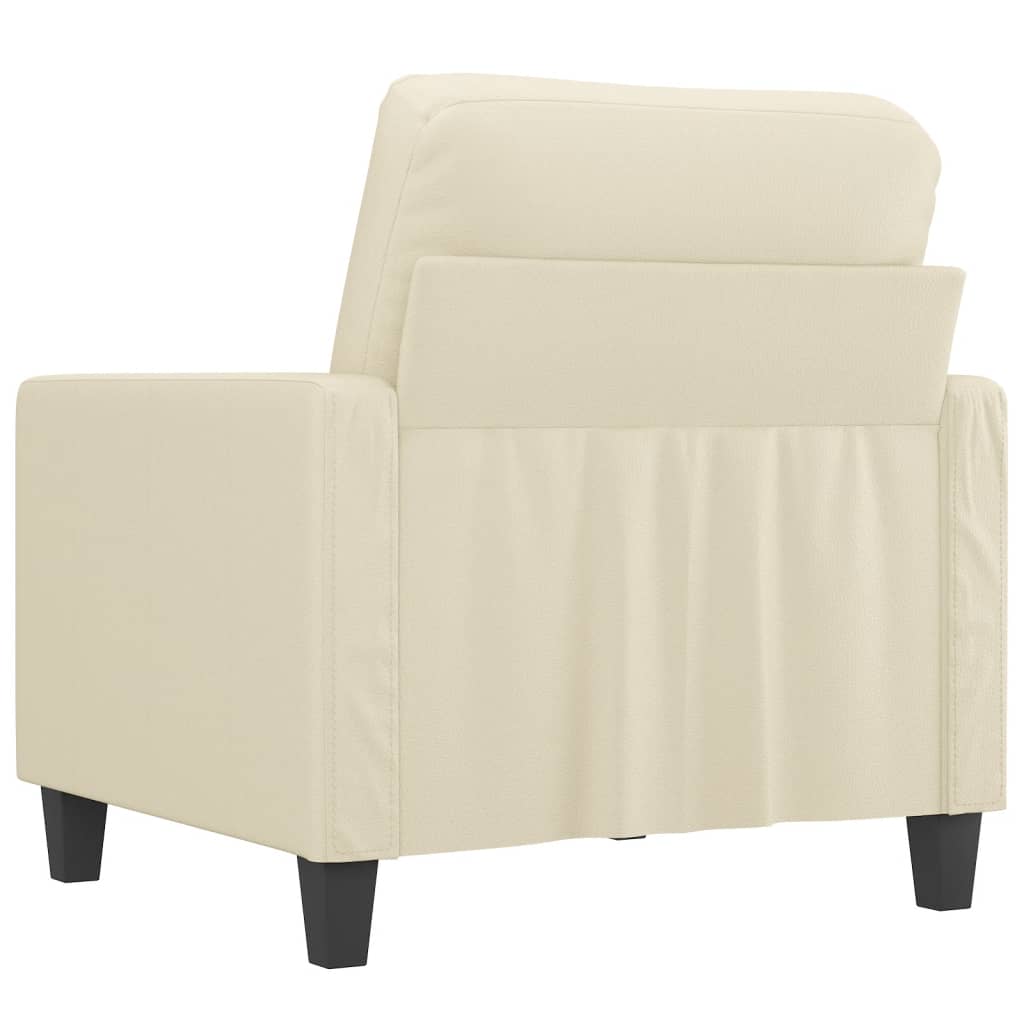 vidaXL Sillón cuero sintético crema 60 cm