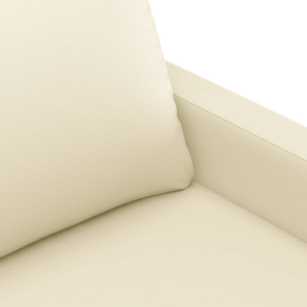 vidaXL Sillón cuero sintético crema 60 cm