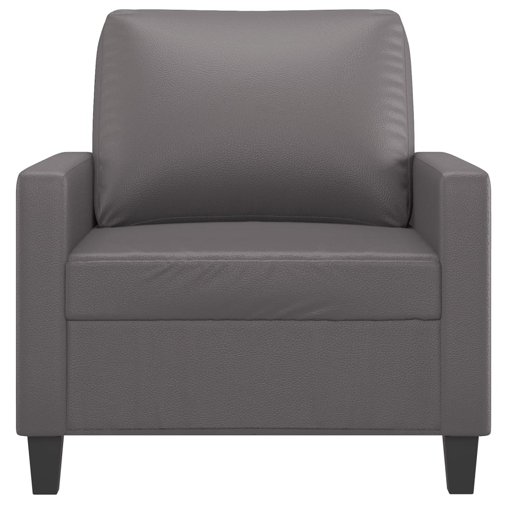 vidaXL Sillón cuero sintético gris 60 cm