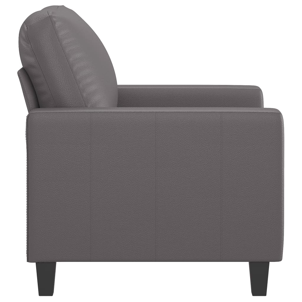 vidaXL Sillón cuero sintético gris 60 cm