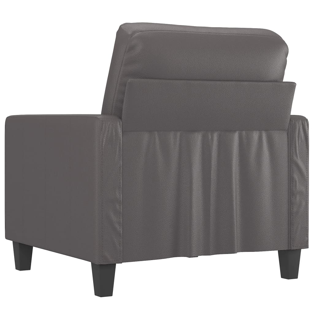 vidaXL Sillón cuero sintético gris 60 cm