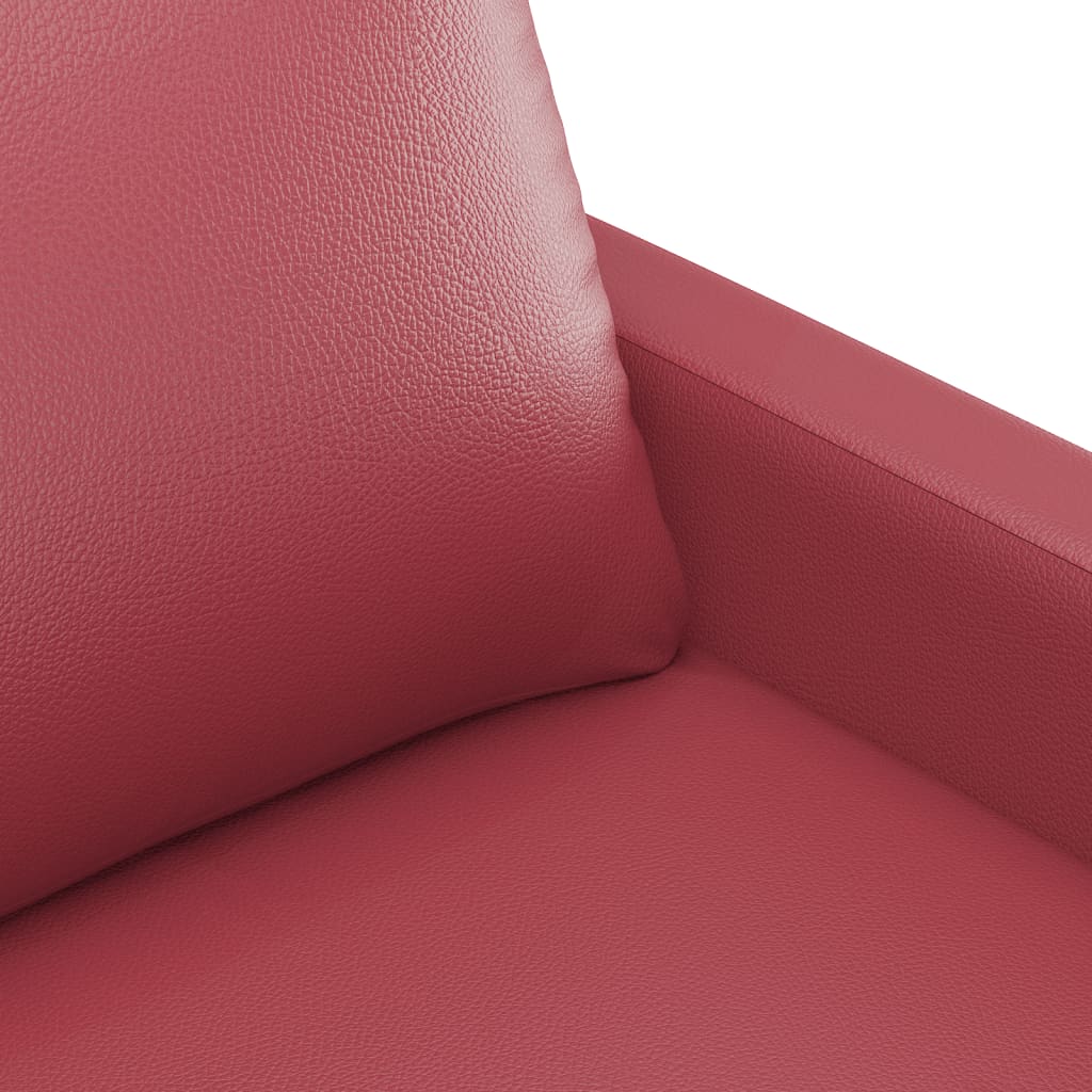 vidaXL Sillón cuero sintético rojo tinto 60 cm