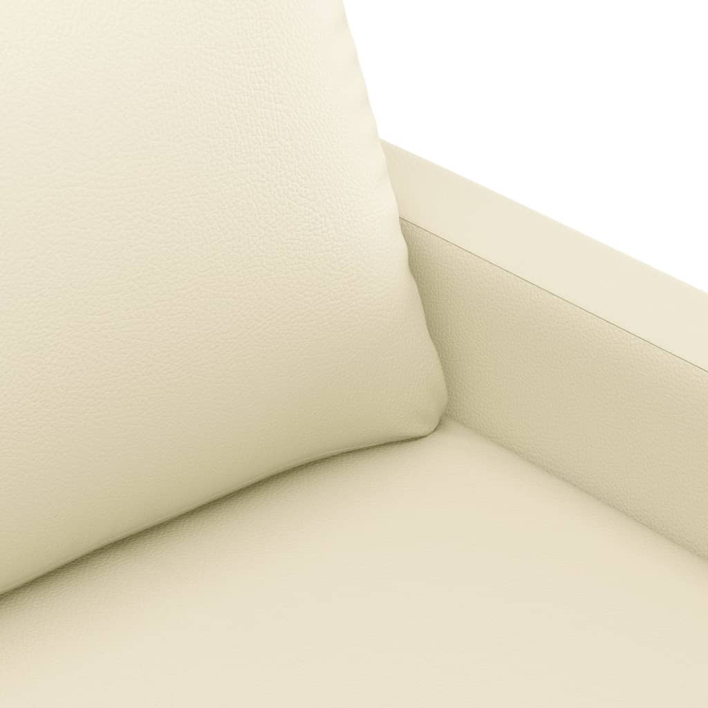 vidaXL Sofá de 2 plazas de cuero sintético color crema 120 cm