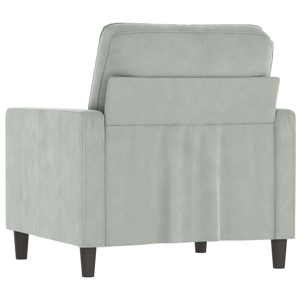 vidaXL Sillón de terciopelo gris claro 60 cm