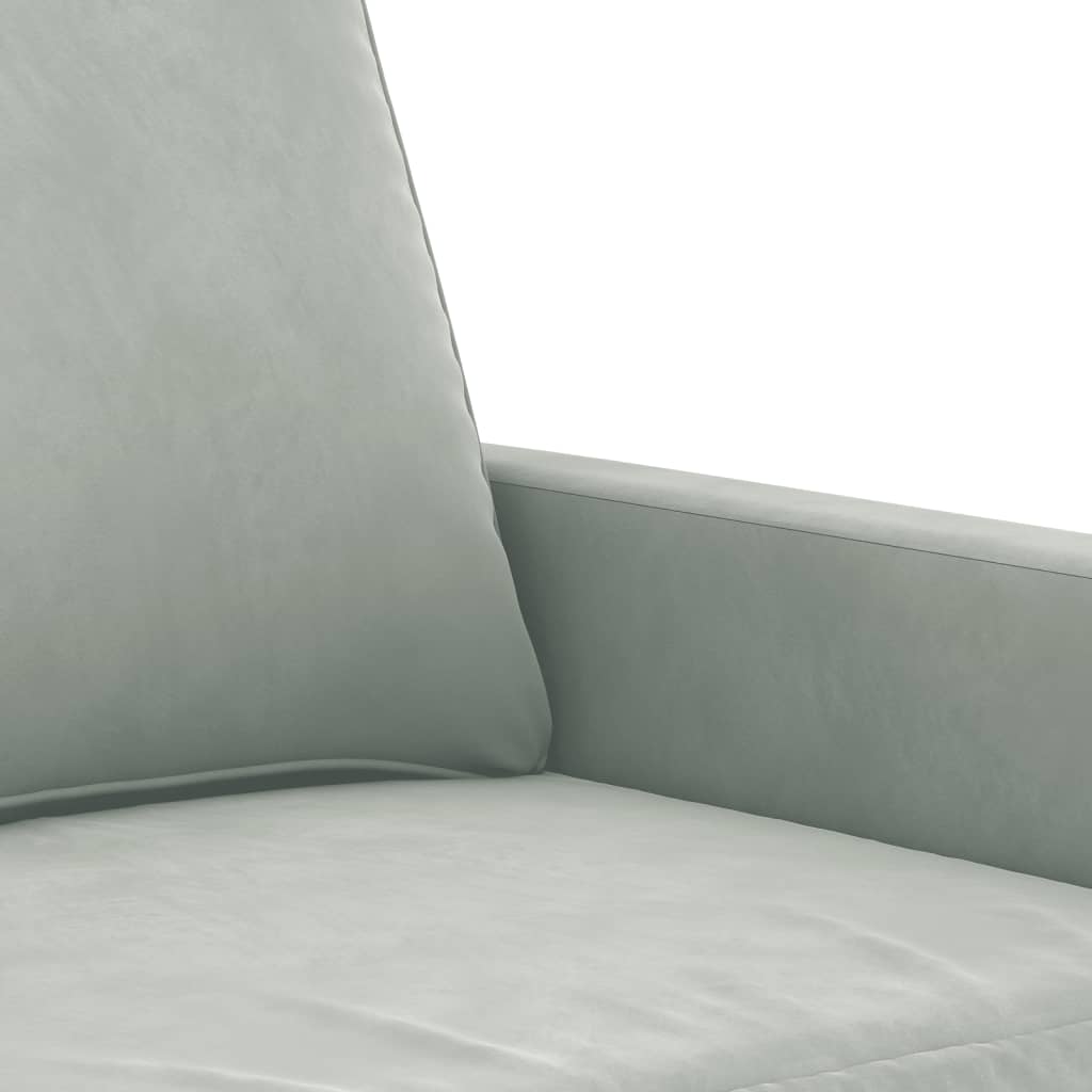 vidaXL Sillón de terciopelo gris claro 60 cm