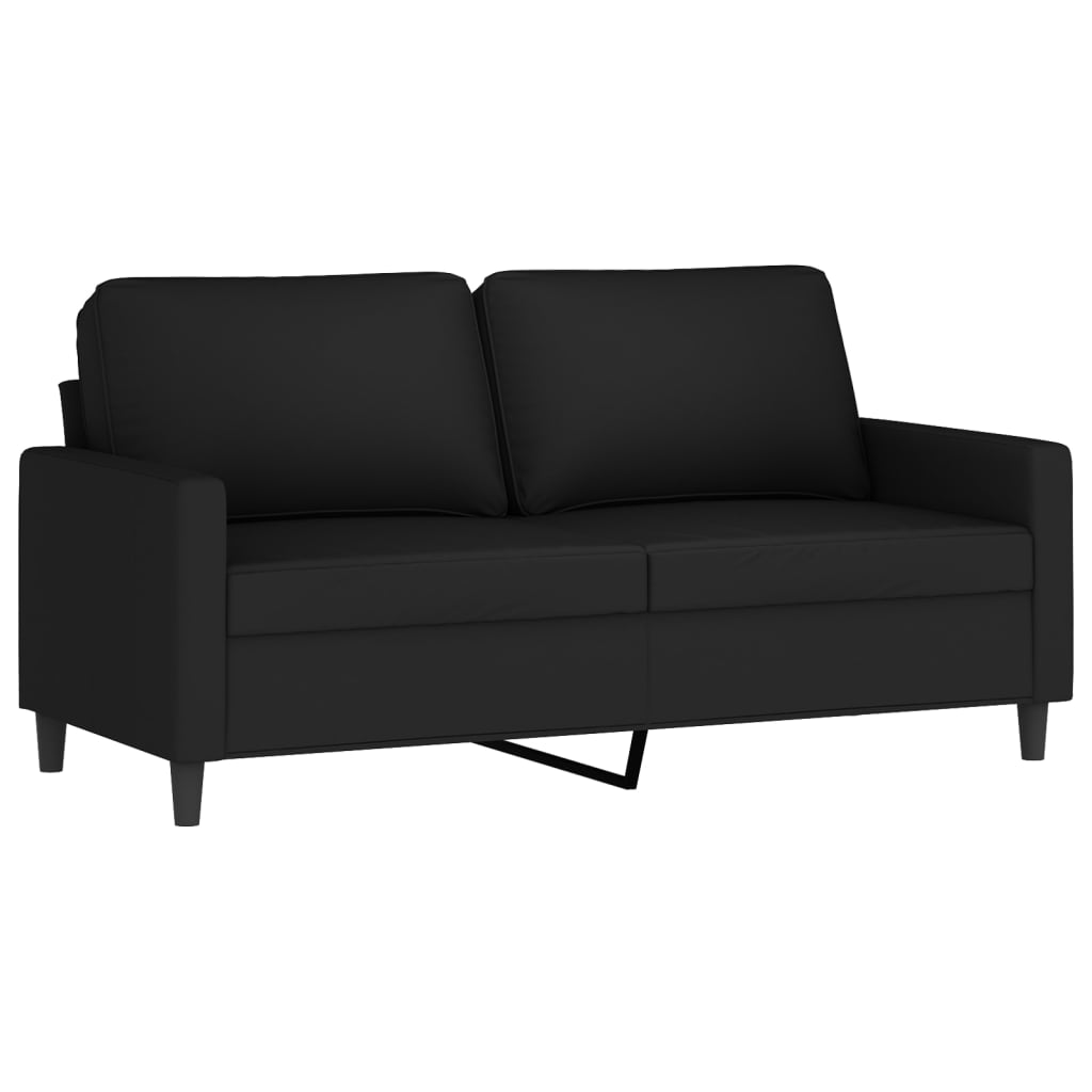 vidaXL Sofá de 2 plazas terciopelo negro 140 cm