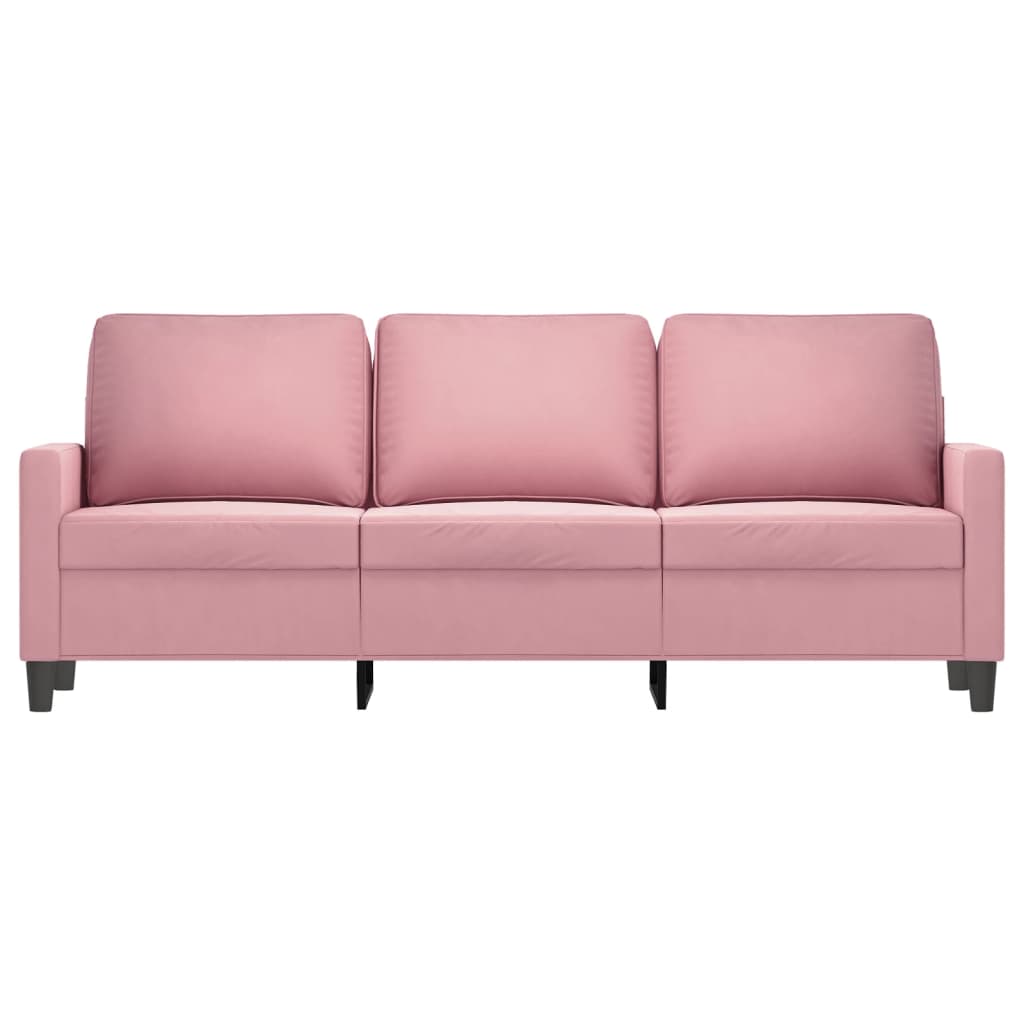 vidaXL Sofá de 3 plazas terciopelo rosa 180 cm