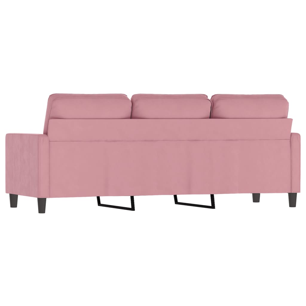 vidaXL Sofá de 3 plazas terciopelo rosa 180 cm