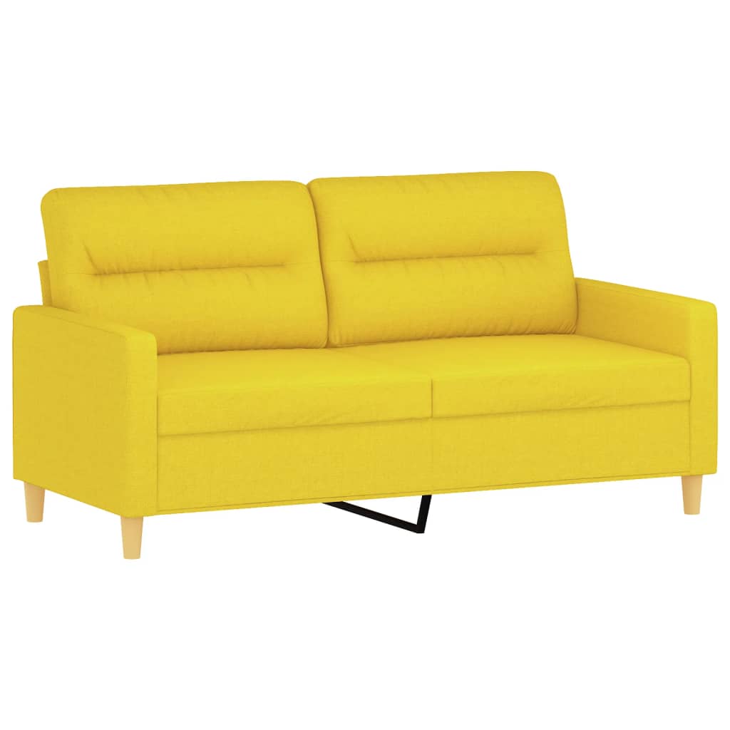 vidaXL Sofá de 2 plazas de tela amarillo claro 140 cm