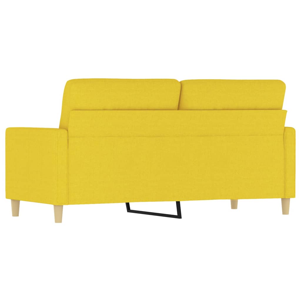 vidaXL Sofá de 2 plazas de tela amarillo claro 140 cm