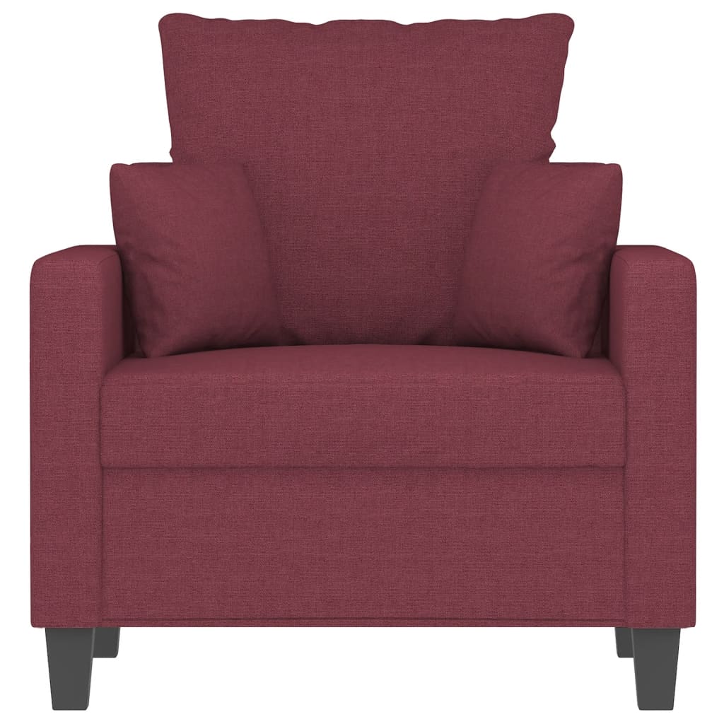 vidaXL Sillón de tela rojo tinto 60 cm