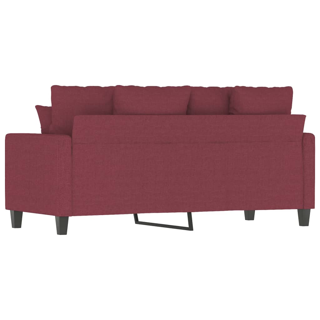 vidaXL Sofá de 2 plazas de tela rojo tinto 140 cm