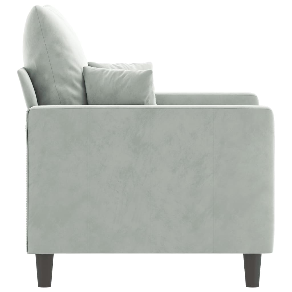 vidaXL Sillón de terciopelo gris claro 60 cm