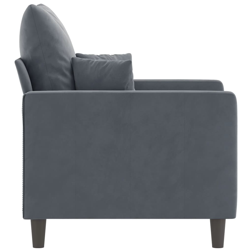 vidaXL Sillón de terciopelo gris oscuro 60 cm