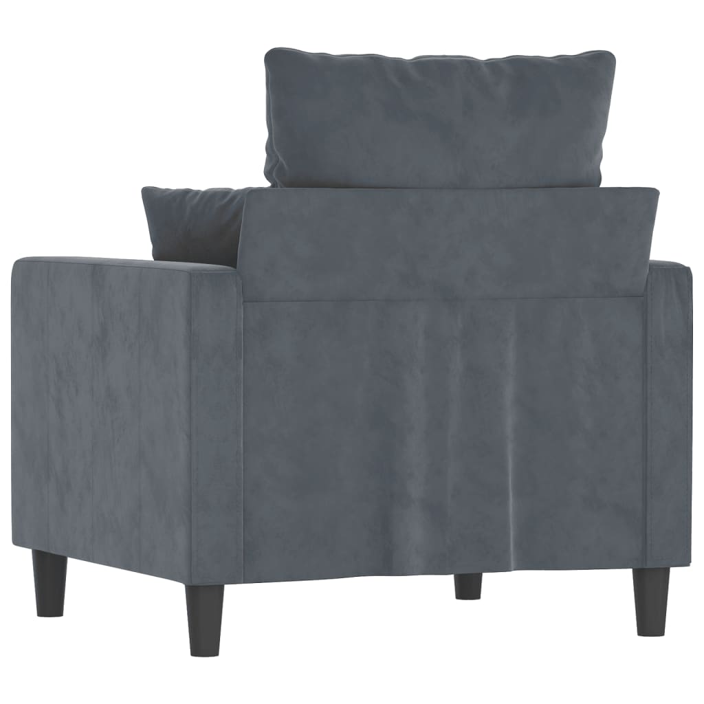 vidaXL Sillón de terciopelo gris oscuro 60 cm