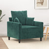 vidaXL Sillón de terciopelo verde oscuro 60 cm