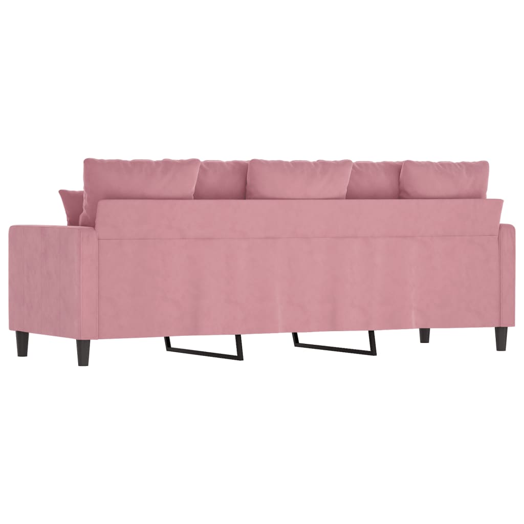 vidaXL Sofá de 3 plazas terciopelo rosa 180 cm