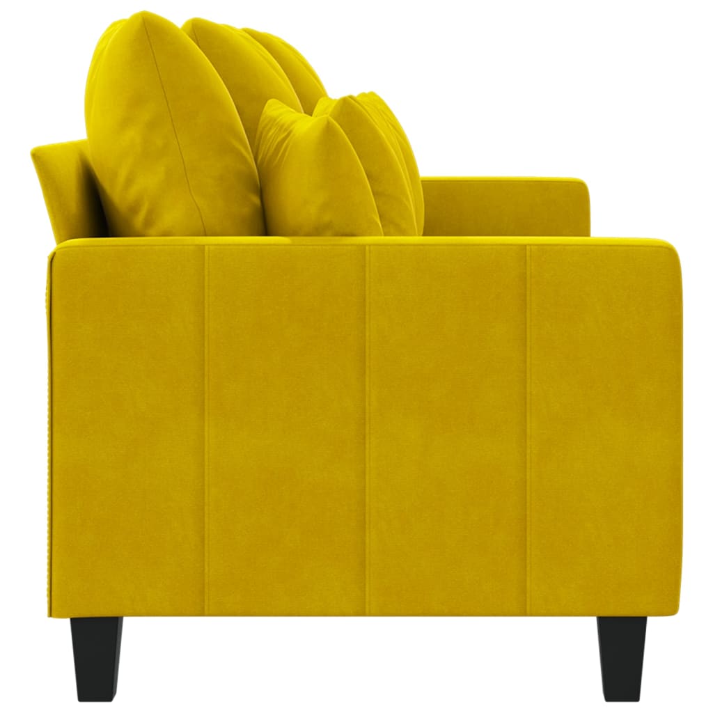 vidaXL Sofá de 3 plazas terciopelo amarillo 180 cm