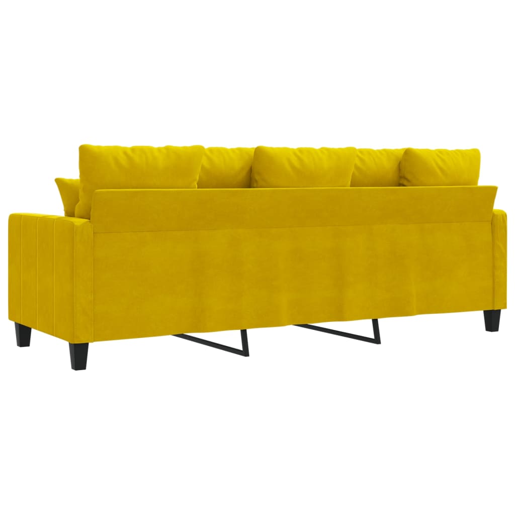 vidaXL Sofá de 3 plazas terciopelo amarillo 180 cm