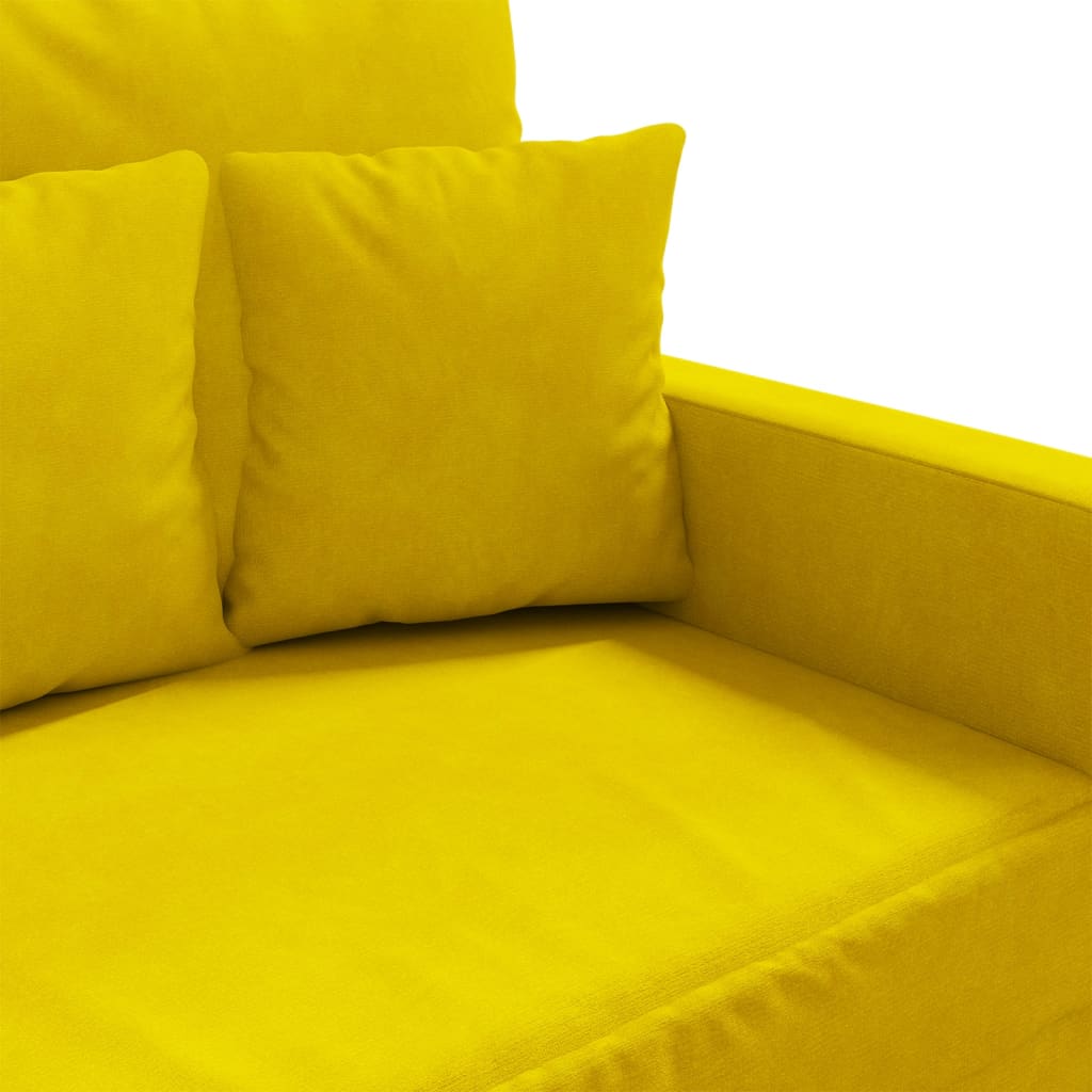 vidaXL Sofá de 3 plazas terciopelo amarillo 180 cm