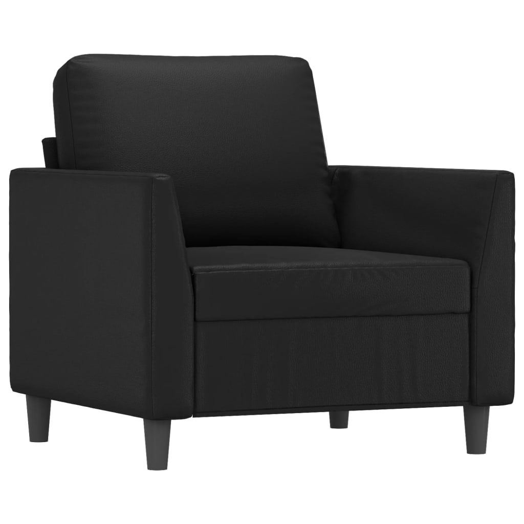 vidaXL Sillón cuero sintético negro 60 cm