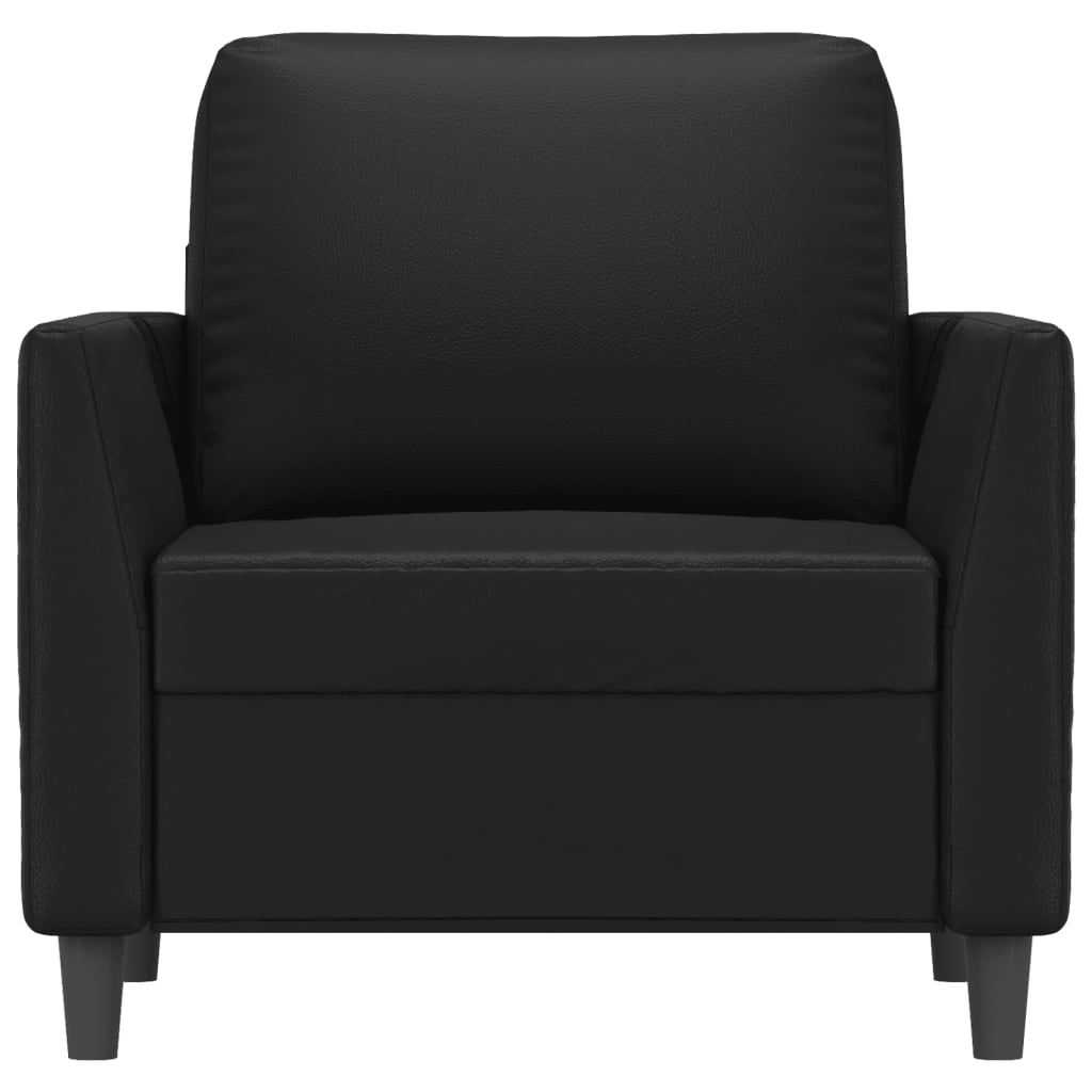 vidaXL Sillón cuero sintético negro 60 cm