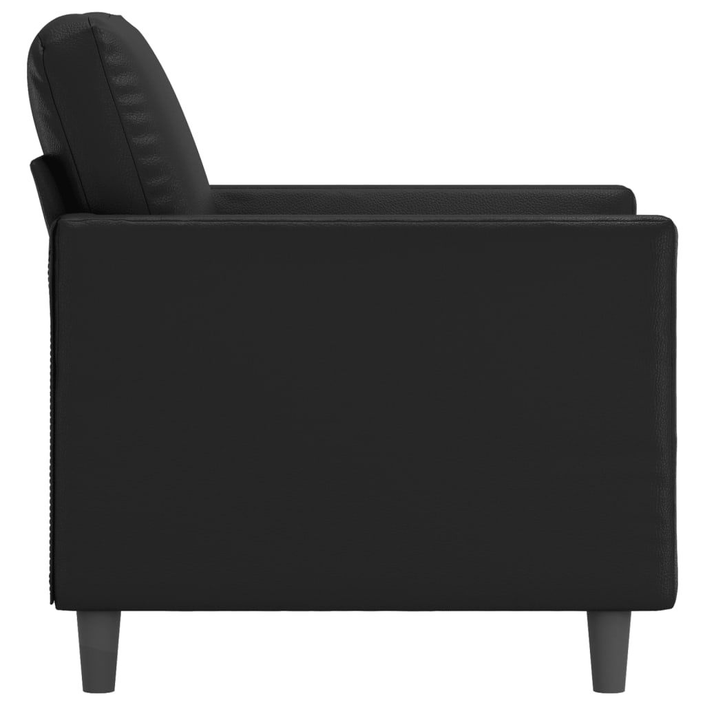 vidaXL Sillón cuero sintético negro 60 cm