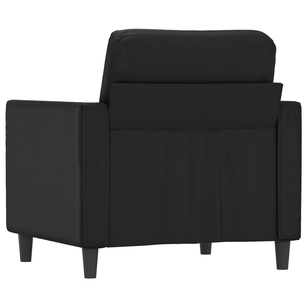 vidaXL Sillón cuero sintético negro 60 cm