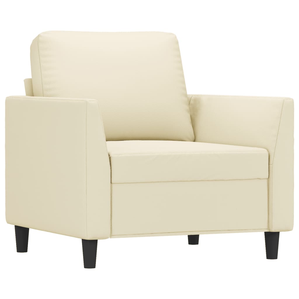 vidaXL Sillón cuero sintético crema 60 cm