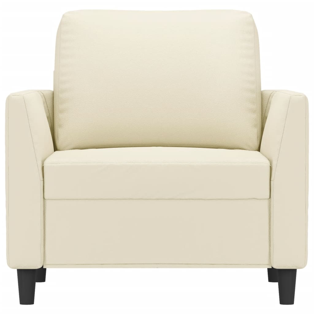 vidaXL Sillón cuero sintético crema 60 cm