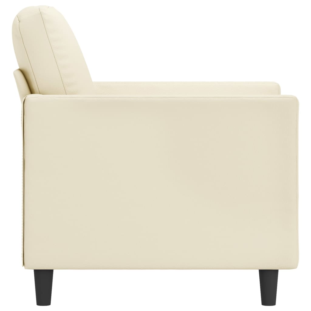 vidaXL Sillón cuero sintético crema 60 cm