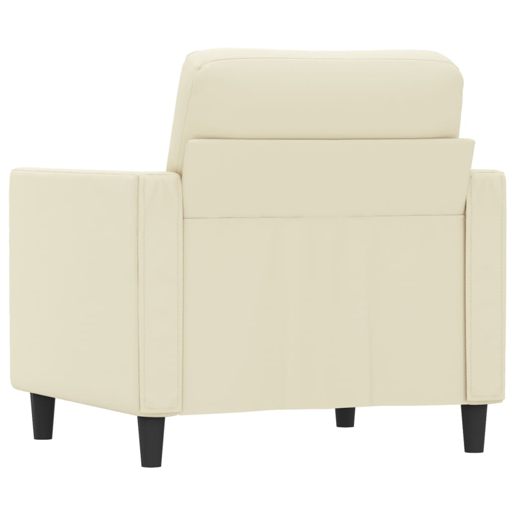 vidaXL Sillón cuero sintético crema 60 cm