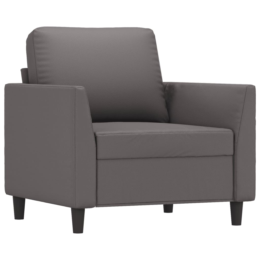 vidaXL Sillón cuero sintético gris 60 cm