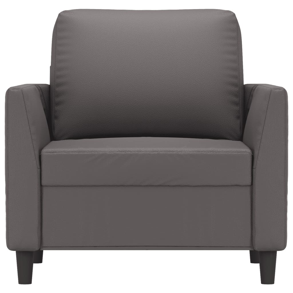 vidaXL Sillón cuero sintético gris 60 cm