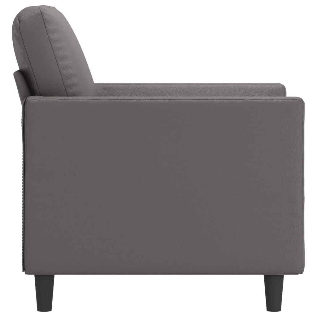 vidaXL Sillón cuero sintético gris 60 cm