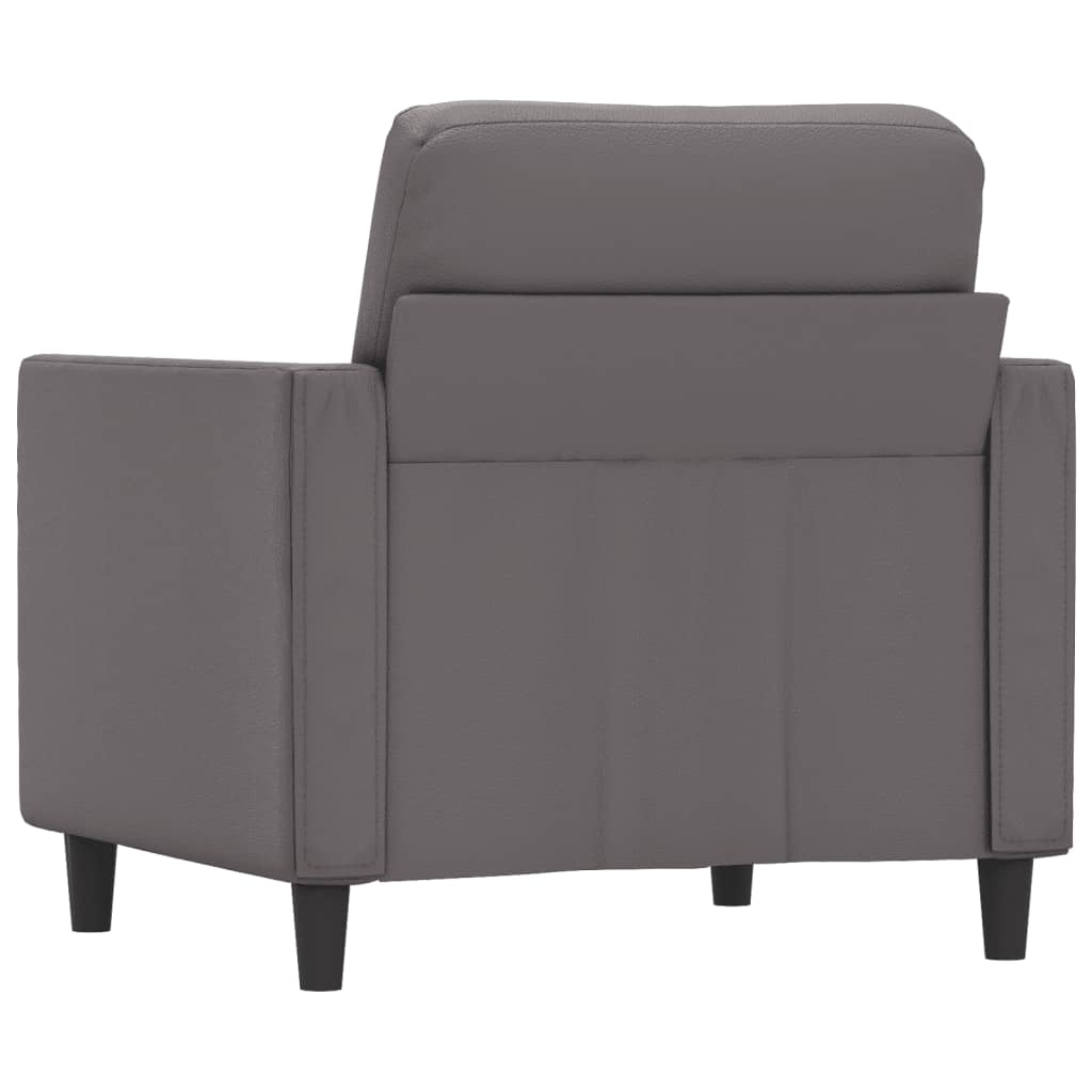 vidaXL Sillón cuero sintético gris 60 cm