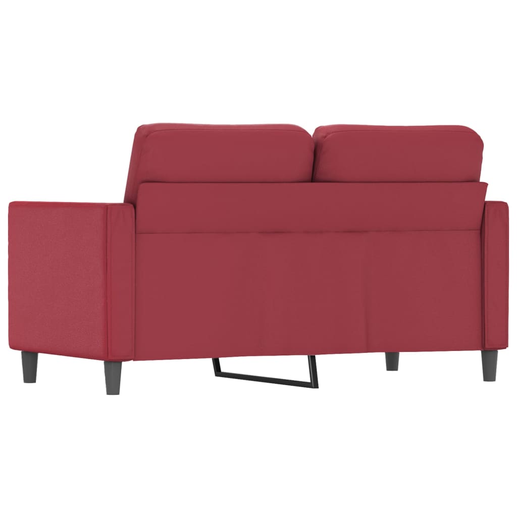 vidaXL Sofá de 2 plazas de cuero sintético rojo vino 120 cm