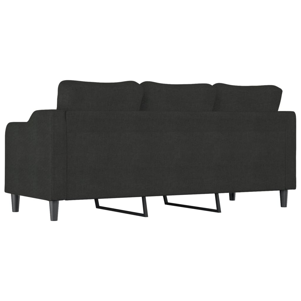 vidaXL Sofá de 3 plazas de tela negro 180 cm