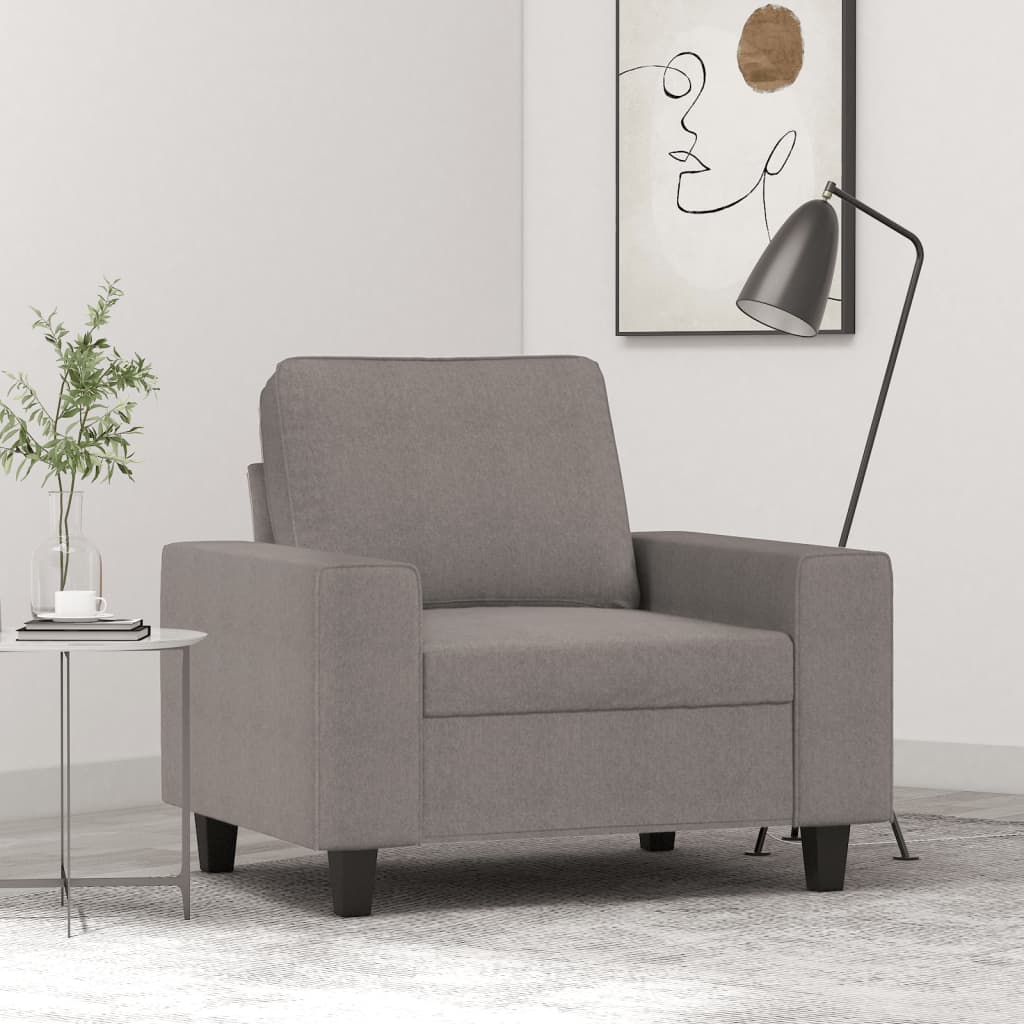 vidaXL Sillón de tela gris taupé 60 cm