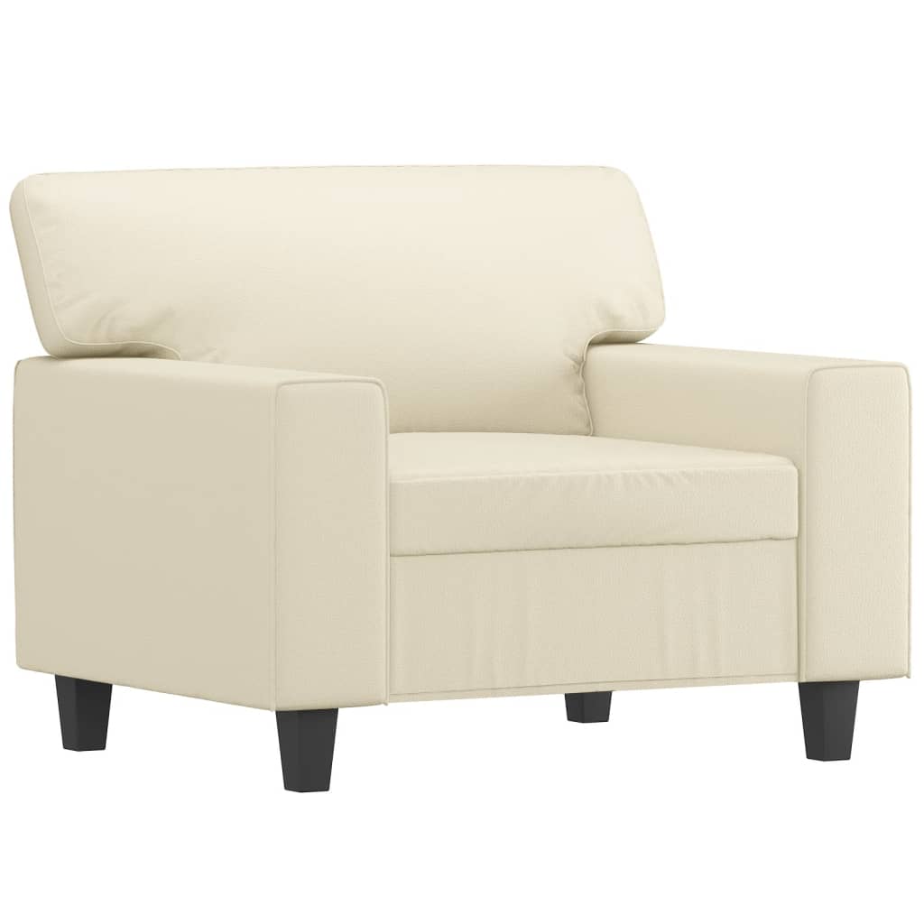 vidaXL Sillón cuero sintético crema 60 cm