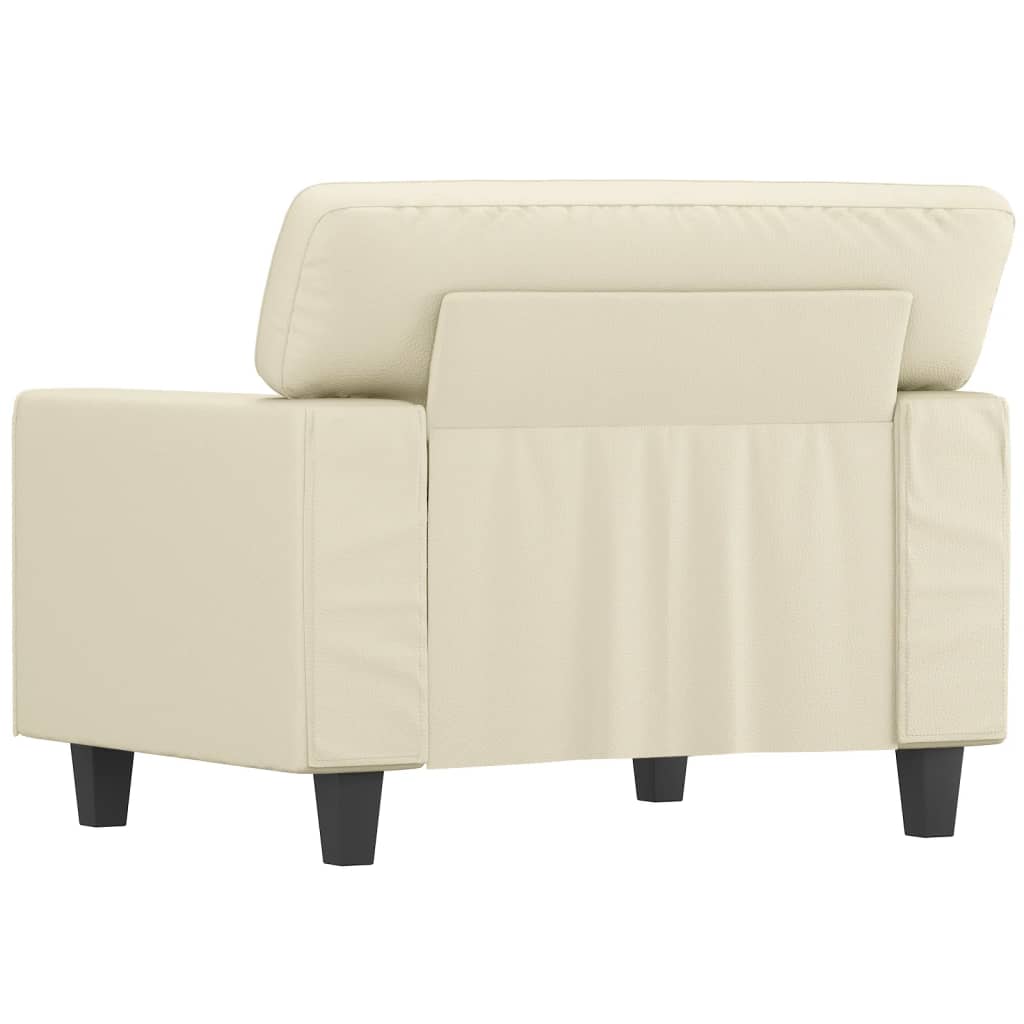 vidaXL Sillón cuero sintético crema 60 cm