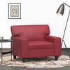 vidaXL Sillón cuero sintético rojo tinto 60 cm