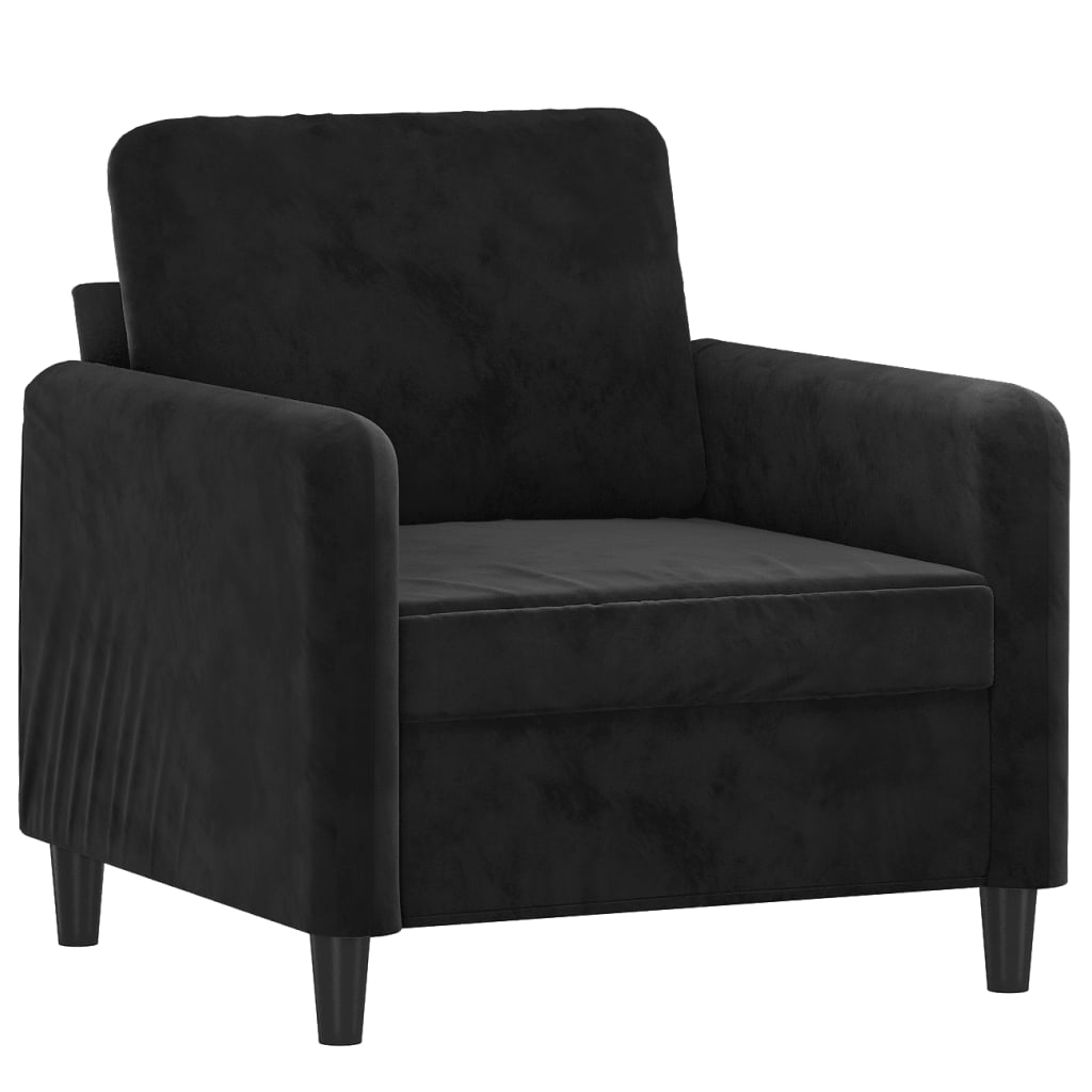 vidaXL Sillón de terciopelo negro 60 cm